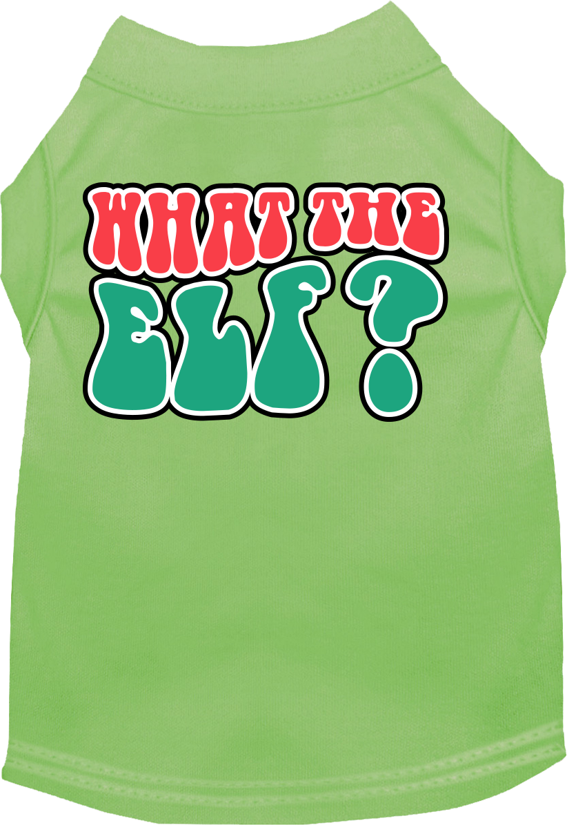 What the Elf Screen Print Dog Shirt Lime Green Size XXXL